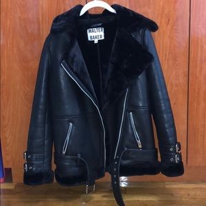 Walter baker Faux fur aviator jacket